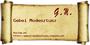 Gebei Modesztusz névjegykártya